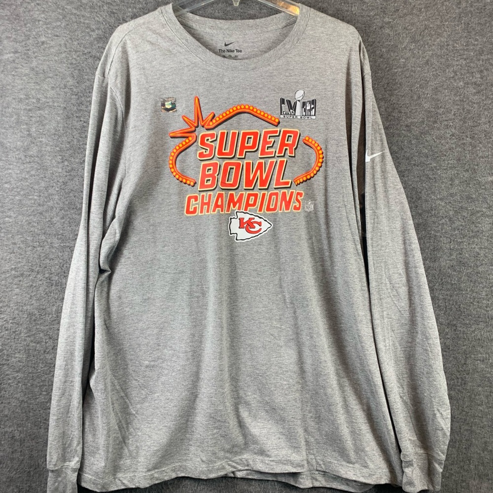 Nike Kansas City Chiefs Super bowl LVIII (58) Champs Shirt Mens size XXL New